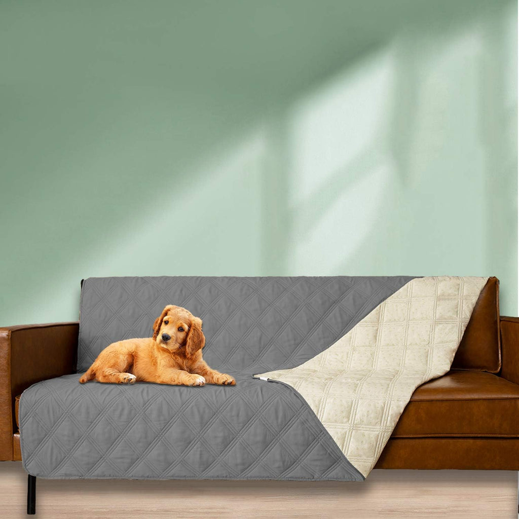 Water droplets pooling on top of the waterproof Ameritex pet furniture shield.