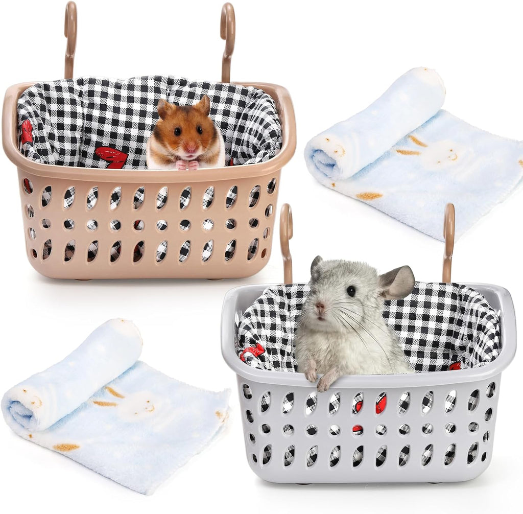 Deayou 2 pack rat hammock chew proof hanging basket set front view