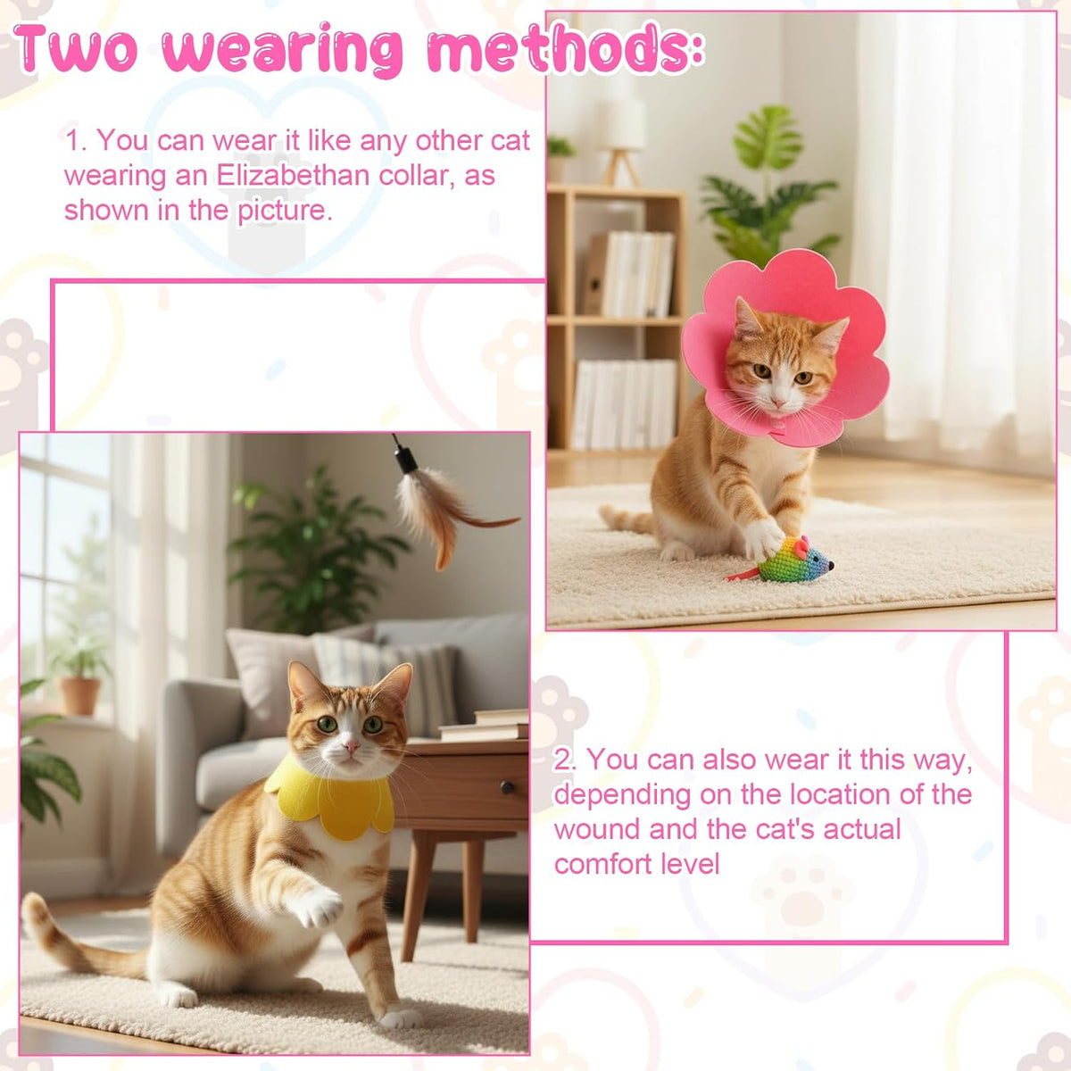 Comfortable flower neck cone for puppy and kitten post surgery protection