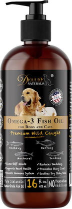 Omega-3 Fish Oil for Dogs & Cats - 2-Pack (16 fl oz Each) High-Potency Wild-Caught Fish Oil with 800 mg EPA + 525 mg DHA per Teaspoon, Supports Skin & Coat and Joint Health Supplement - Image 13