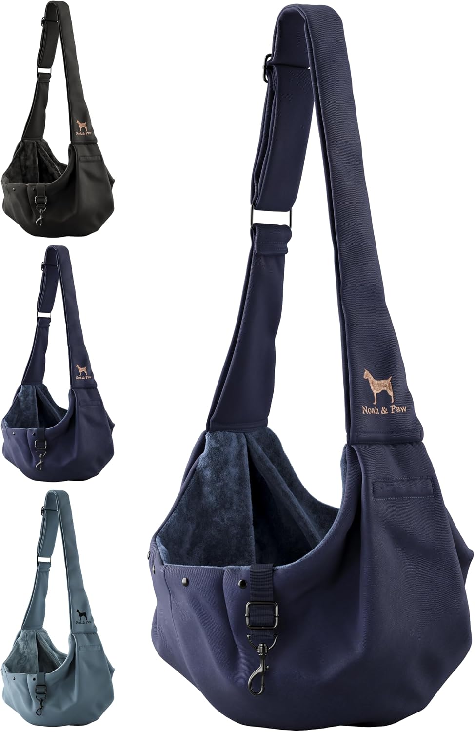 Noah & Paw Dog Sling Carrier for Small Dogs 5-18lb, Dog Sling for Small Dogs and Cats, Dog Carrier with Adjustable Padded Strap, Premium Twill, Lined with Fur, Double Safety Feature, Machine Washable - Image 10
