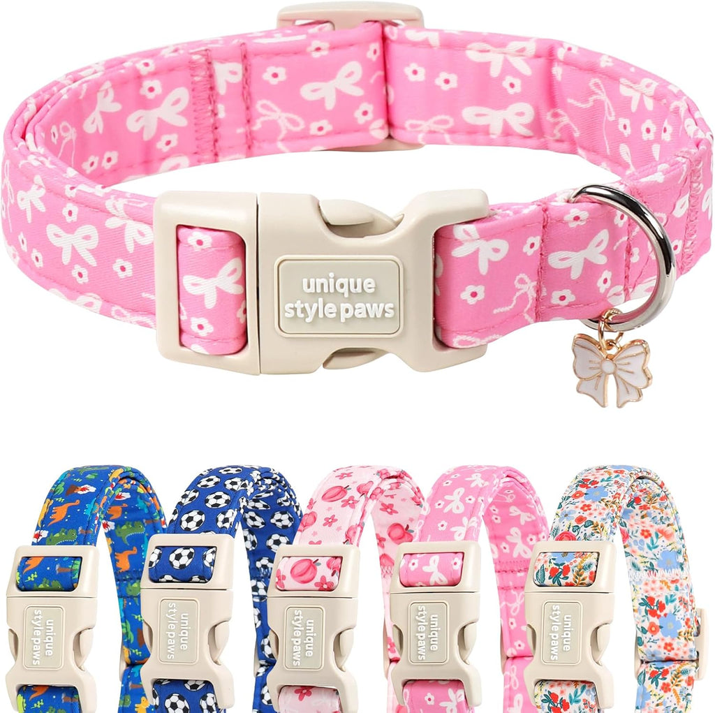 Unique Style Paws Dog Collar With Metal Buckle - Red Rose Flower Gift for Small, Medium, Large Boys Girls Dogs - Durable and Cute - Image 12