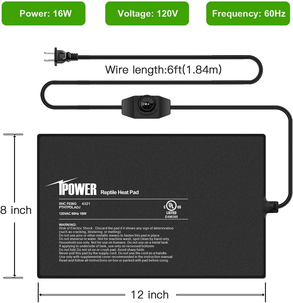 iPower under tank warmer with adjustable temperature knob