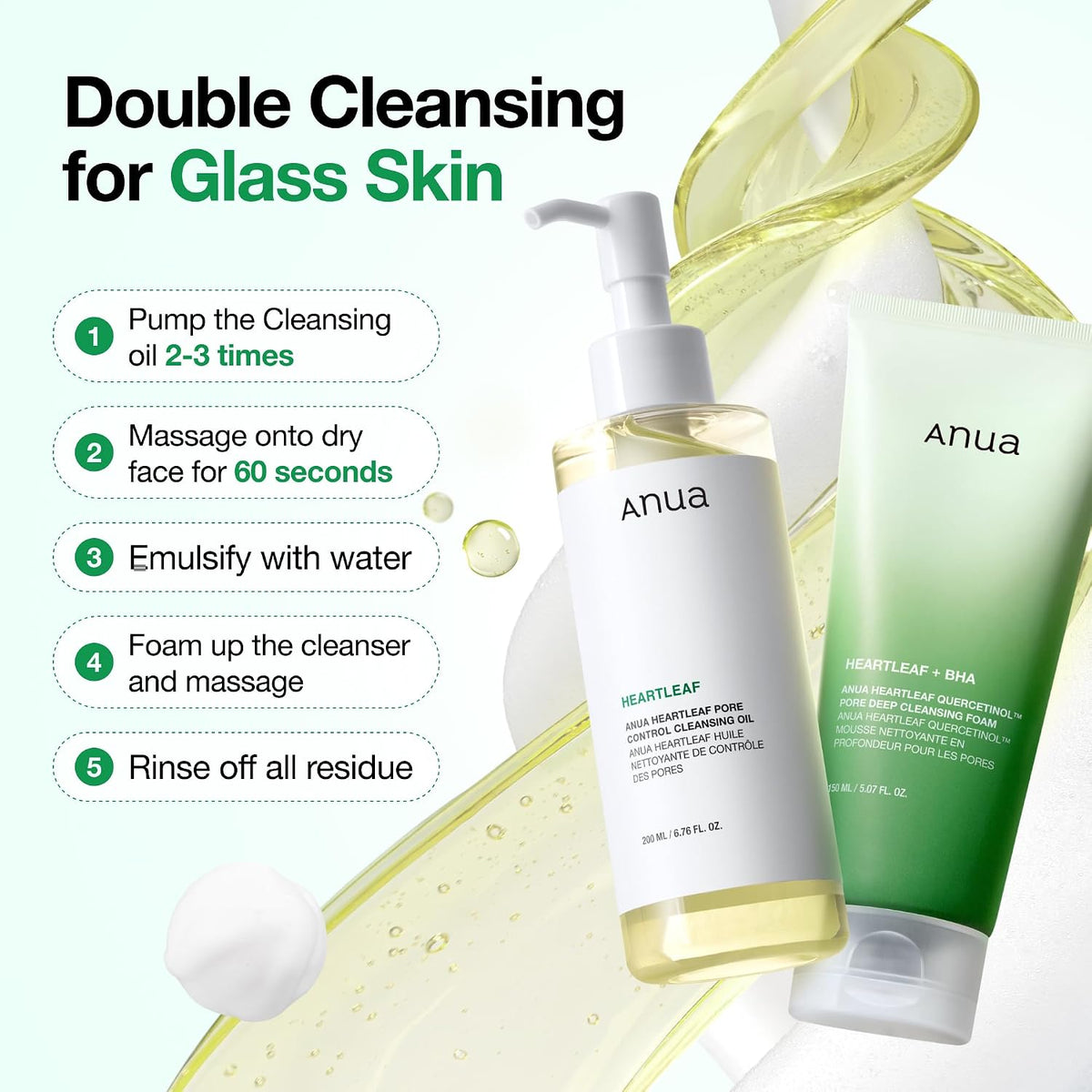 Heartleaf Pore Control Cleansing Oil by Anua for Unisex - 6.76 oz Cleanser - Image 8