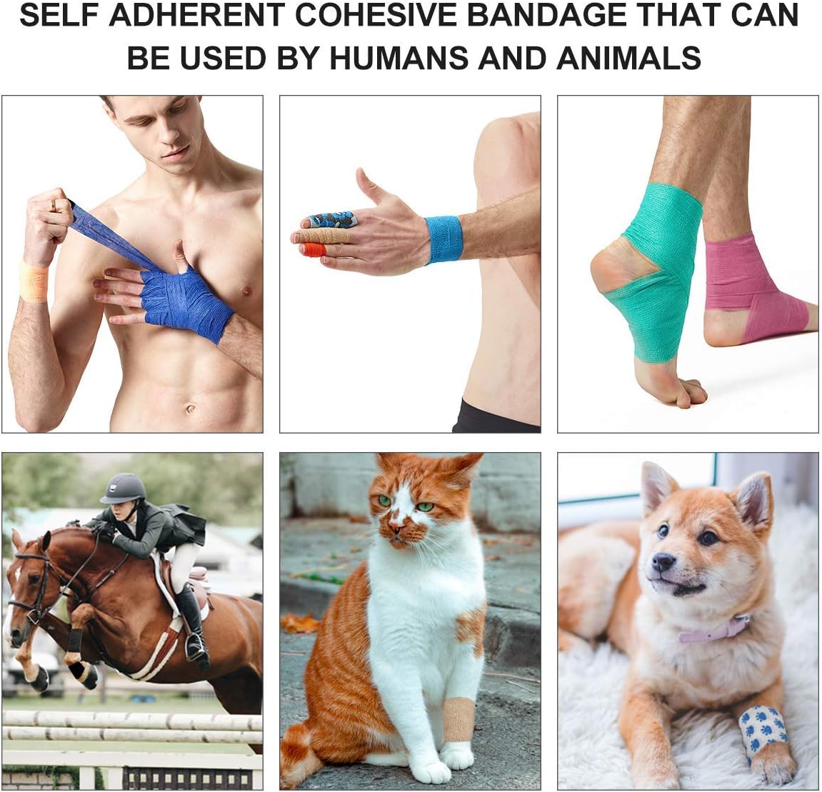 Pet wound care bandage with self-adherent properties