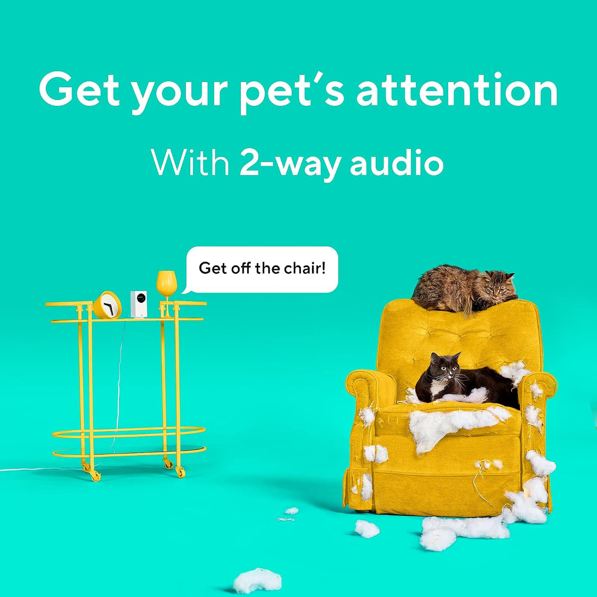 WYZE smartphone application control integration with two smart home security cameras