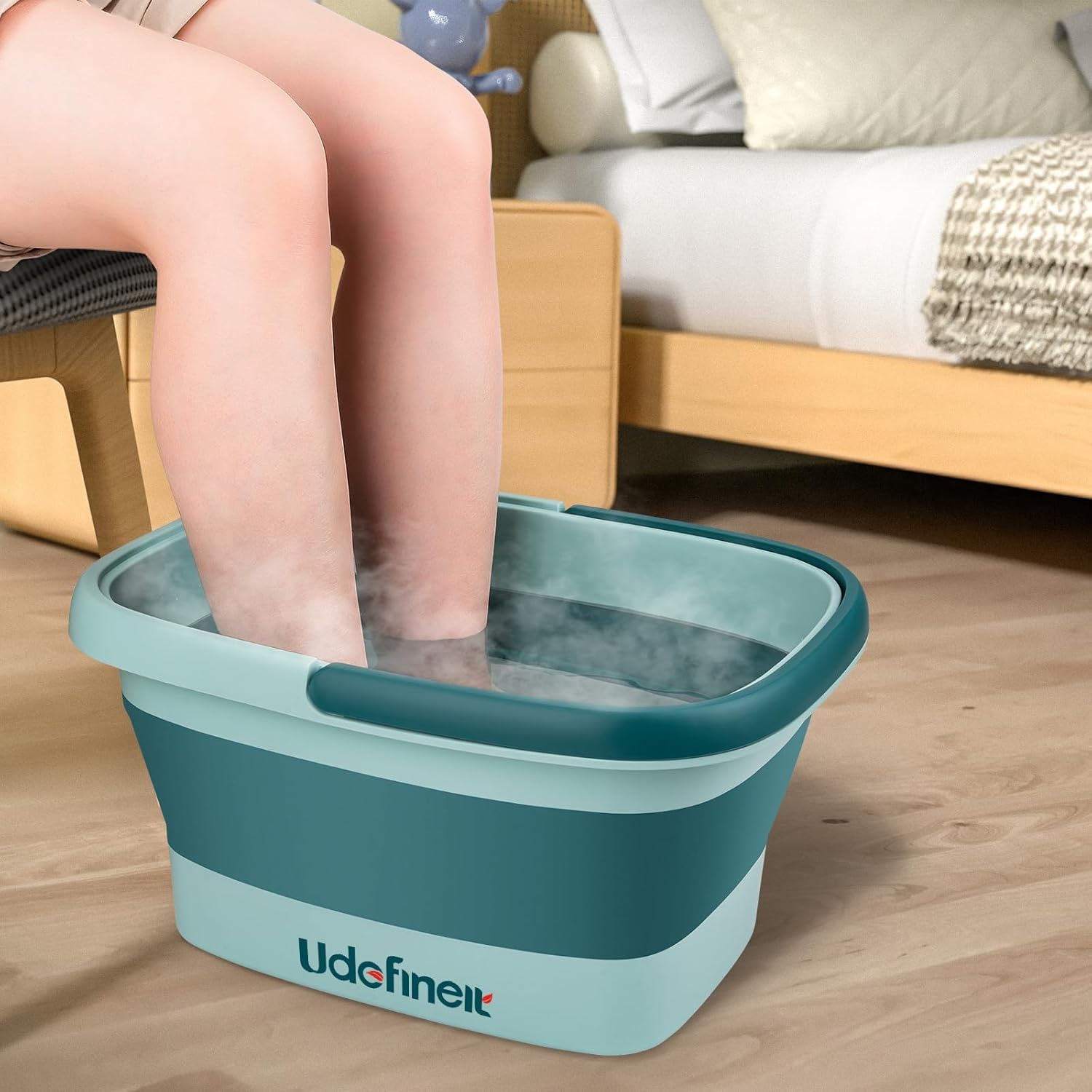 Udefineit foldable foot bath basin front view green