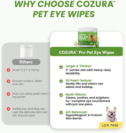 Alcohol free safe if licked puppy eye discharge cleaning pads