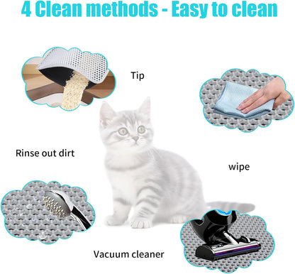 FADEYJ premium EVA cat litter catcher mat with a cat stepping on it