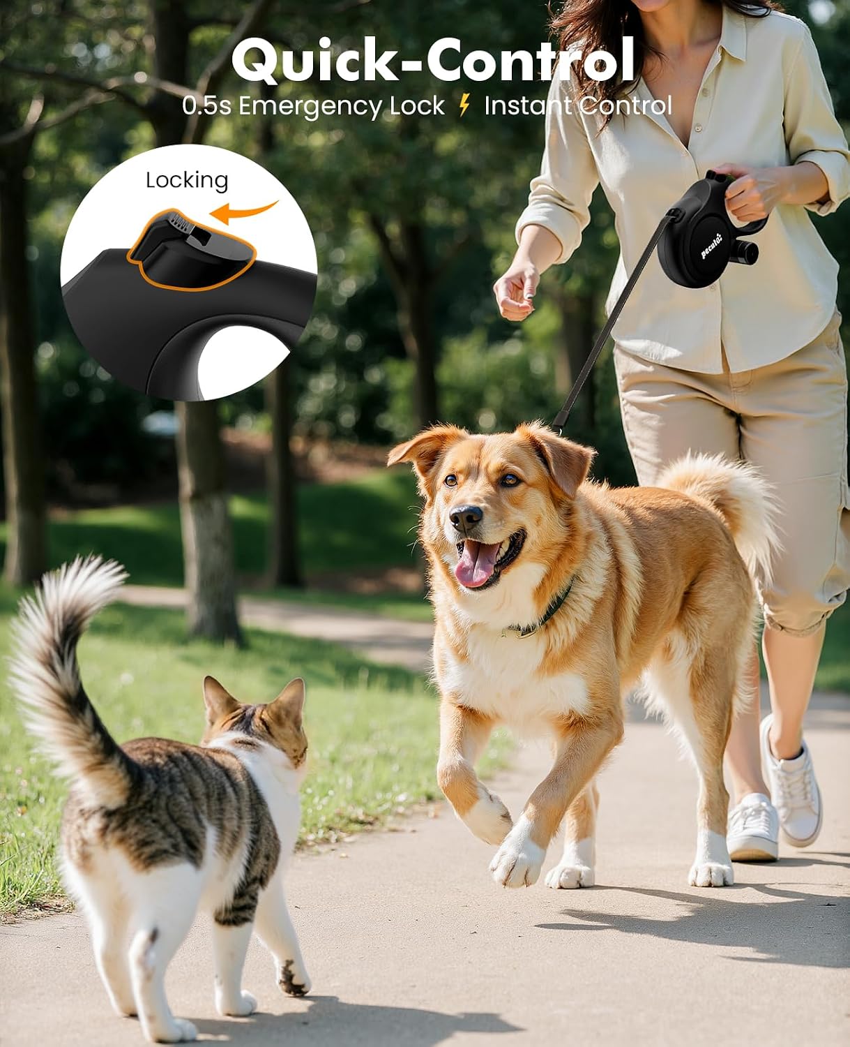 360 degree tangle free swivel clip on dog leash