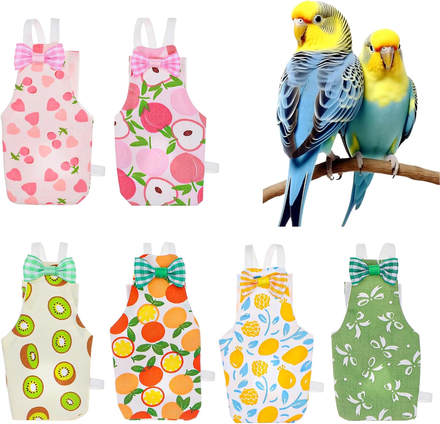 HekouJiub bird diaper front view six pieces set for parrots