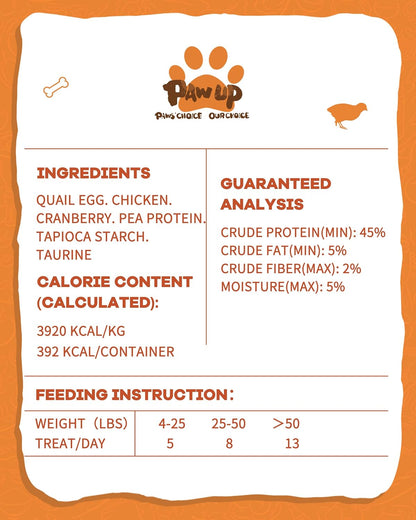 PAWUP Freeze Dried Cat & Dog Treats, Natural Quail Egg Yolk, Rich in Antioxidants Cranberry Added, High-Protein Pet Snacks for Coat & Urinary Health, 3.5 oz - Image 9
