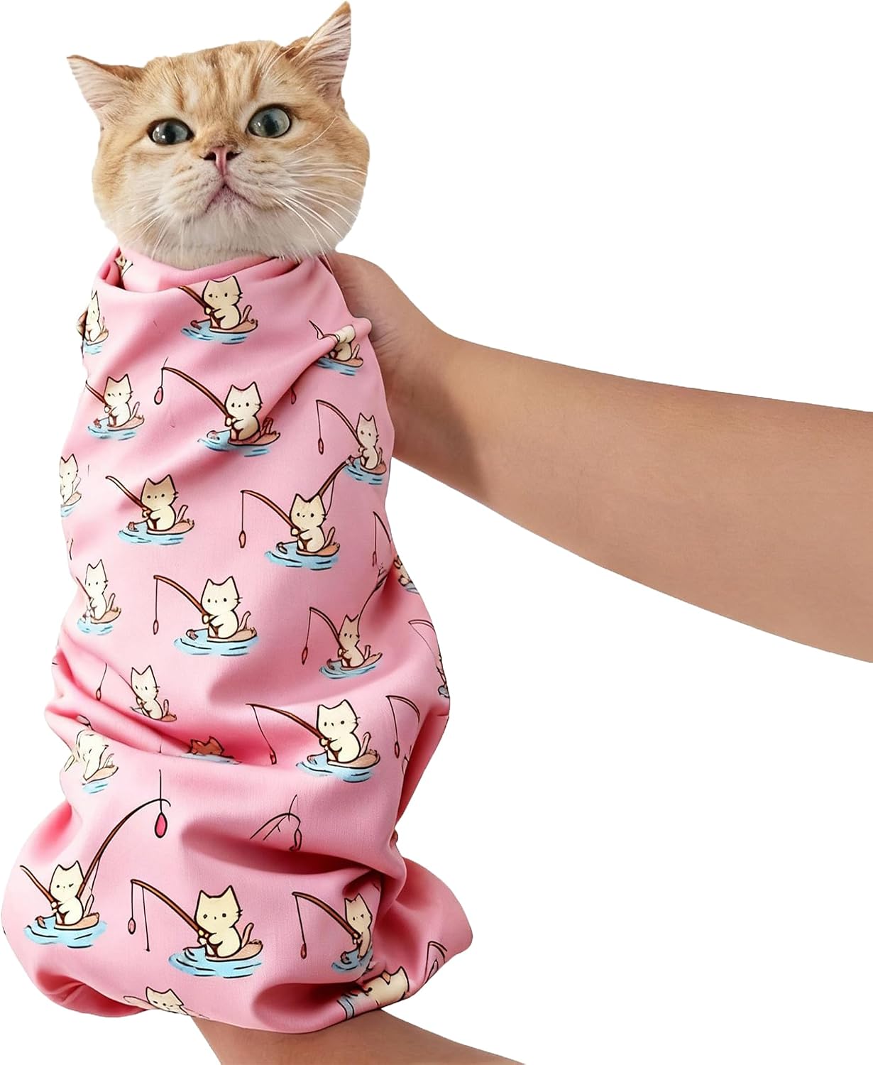 29.5" Cat Grooming Wrap,cat wrap for Cutting Nails,Self-Adhesive cat Swaddle wrap cat Restraint cat wrap Blanket for Medicine, Nail Clipping, Teeth Brushing,White Guitar(Within 16lbs) - Image 10