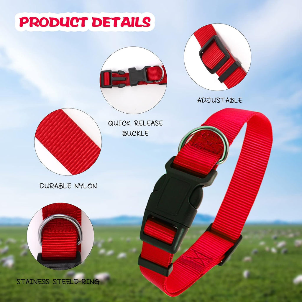 Set of four multicolored nylon neck belts with attached bronze grazing bells