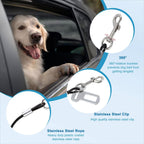 Mogoko pet seatbelt showing buckle and swivel bull snap connector