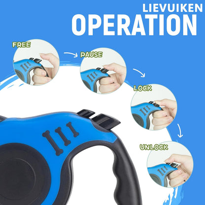 One-button brake system mechanism on Lievuiken leash