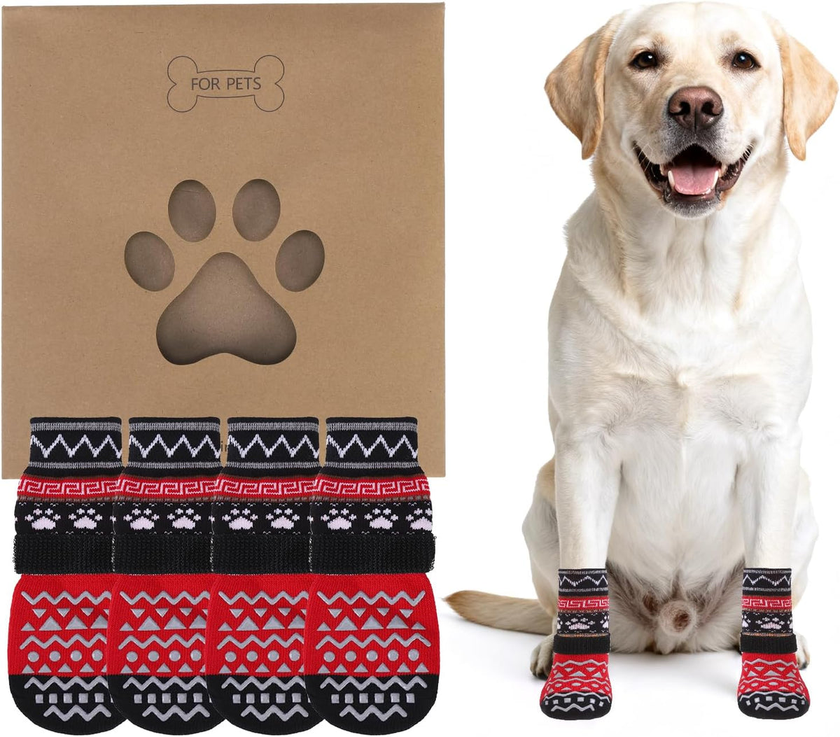 KOOLTAIL Dog Socks Shoes for Hot Pavement, Breathable & Warm Winter Dog Booties to Prevent Licking Paws for Small Medium Large Senior Dogs,Non Slip Grippy Pet Boots & Paw Protectors for Hardwood Floor - Image 11