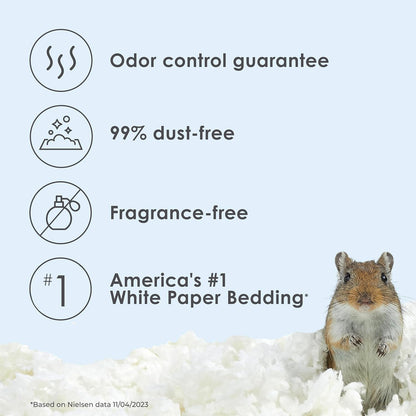 Kaytee white paper bedding being used in a hamster cage