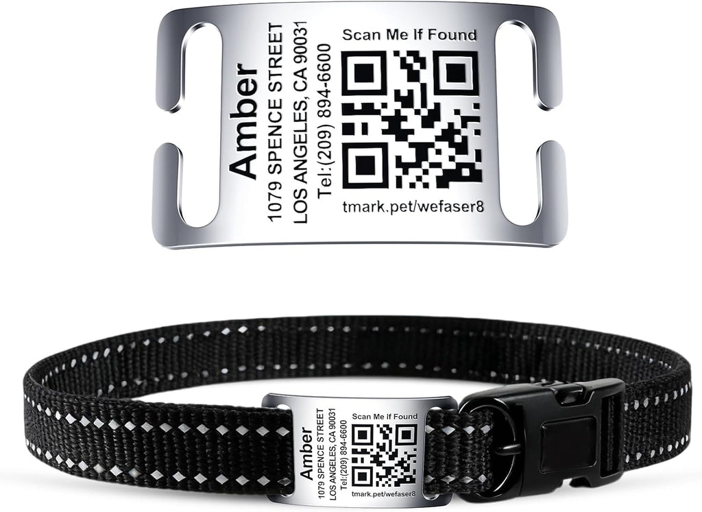 TechMark Dog Tags Personalized for Pets Custom ID Laser Deep Engraving Stainless Steel Ultra Durable, Polished Curved Rectangular Arch, Text ONLY for 3/8" Collars - Image 14