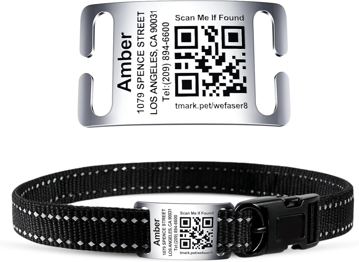 TechMark Dog Tags Personalized for Pets Custom ID Laser Deep Engraving Stainless Steel Ultra Durable, Polished Curved Rectangular Arch, Text ONLY for 3/8" Collars - Image 14