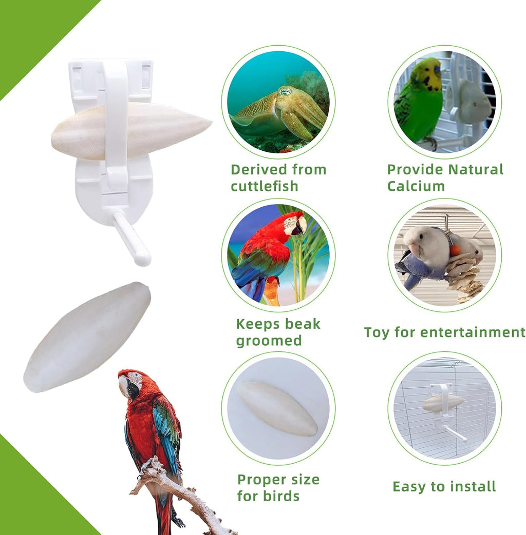4.3"-4.7" Cuttlebone for Birds,Natural Cuttlefish Bone for Parakeets,12 Pcs - Image 5