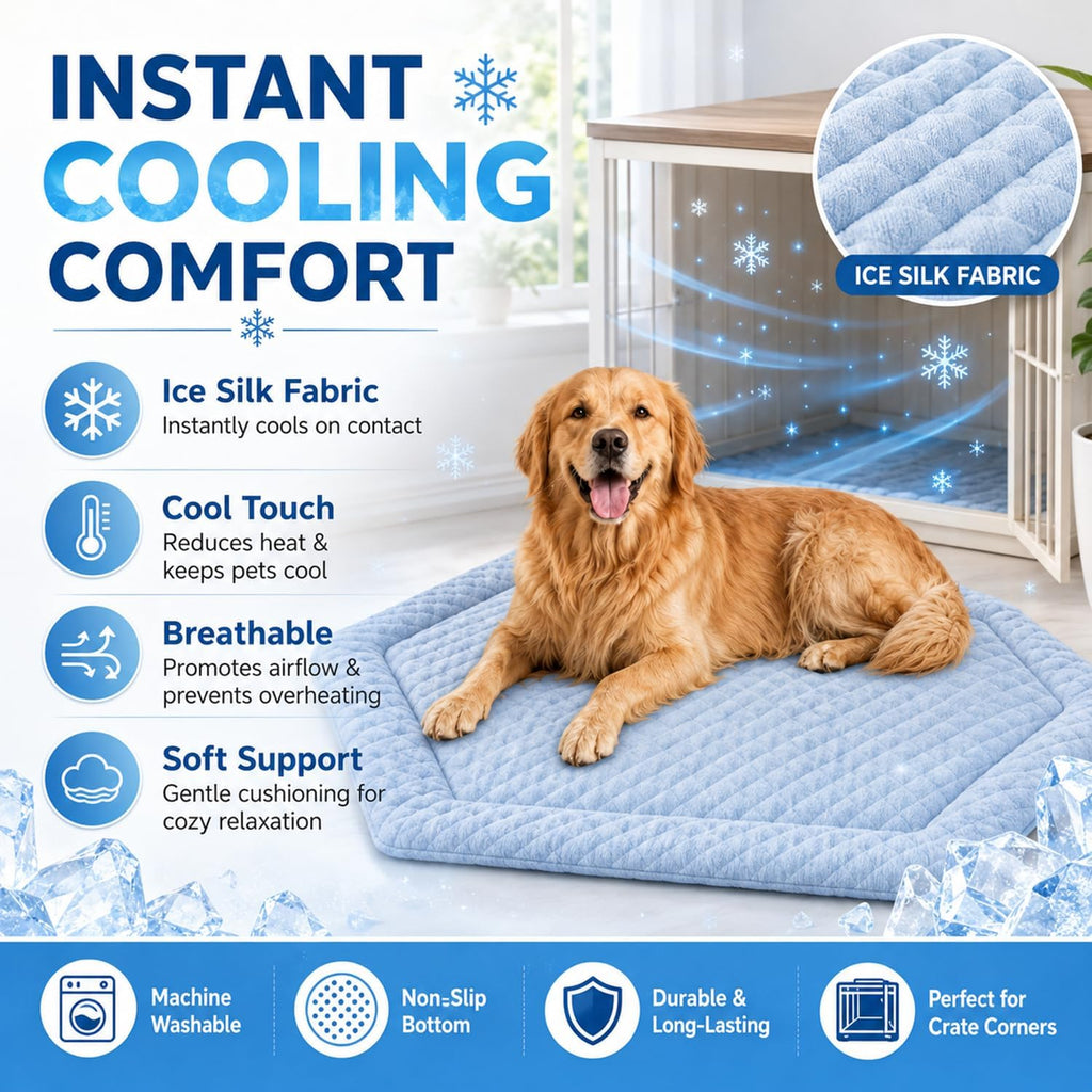 Fanfanwin plush dog bed mat for large crate corner