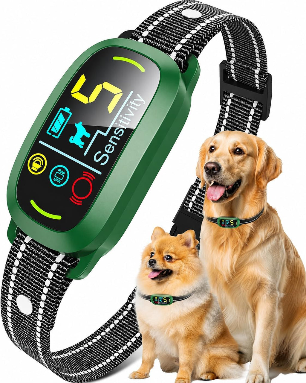 Smart AI Bark Collar for Large Medium Small Dogs, Anti Barking Device with 5 Training Modes, Exclusive Forced Bark-Stopping, Rechargeable IP67 Waterproof Bark Collar with 5 Sensitivity (Black) - Image 12