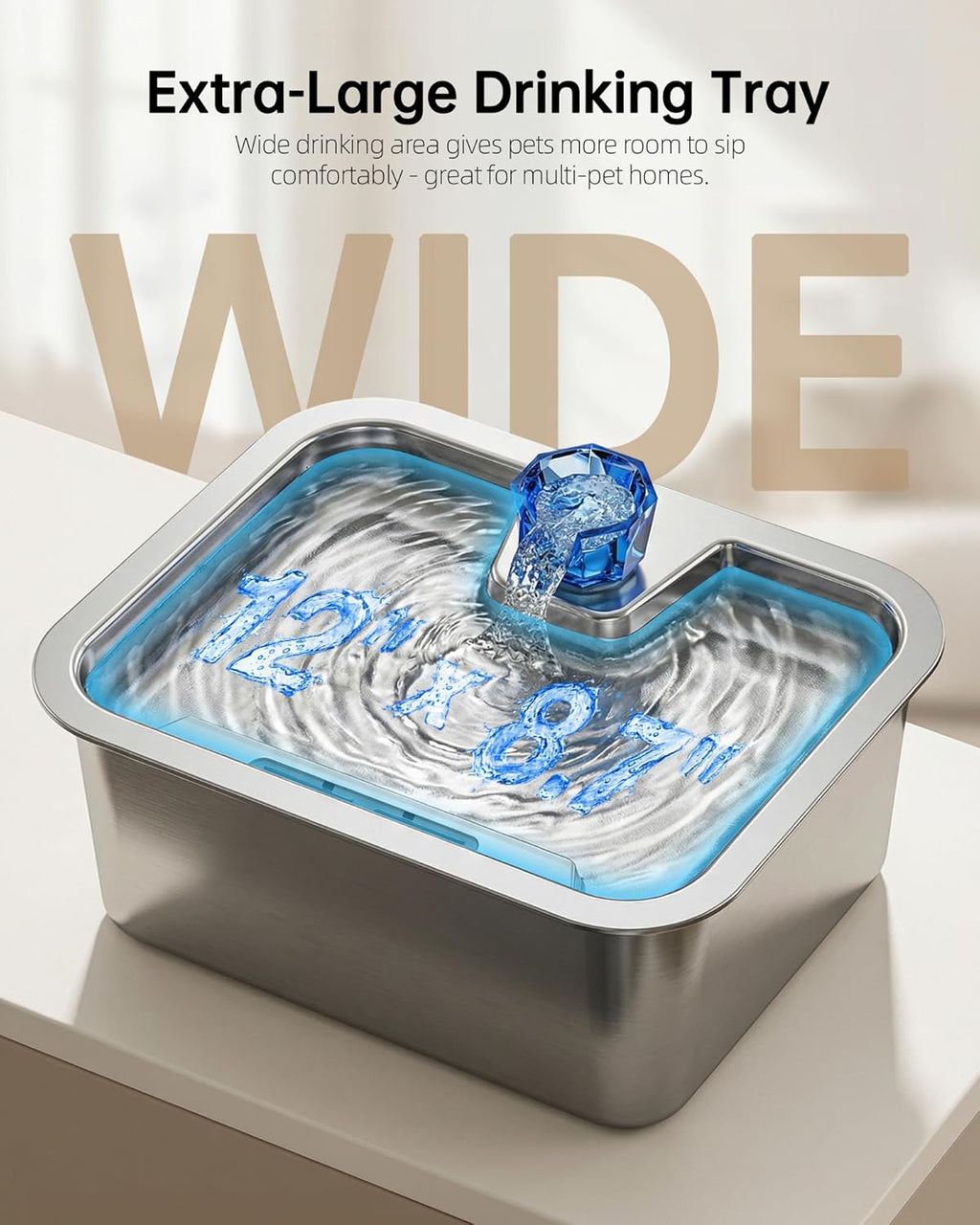 Internal view of Lesotc pet fountain filtration system