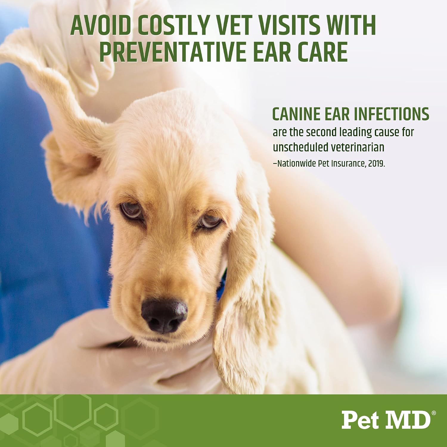 Back of Pet MD ear wipes packaging with instructions