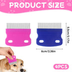 Stainless steel teeth detail on Flymoqi pet grooming comb