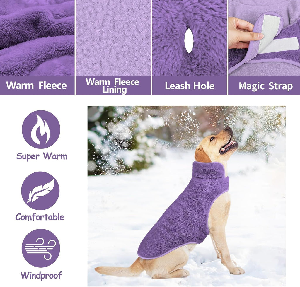 Premium cold weather pet clothes side view on a medium breed dog.