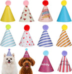 Tucnoeu 10pcs Colorful Mini Party Hats, Cute Dog Party Hats with Pom Poms for Kittens Rabbits Dogs and Stuffed Animals - Image 11