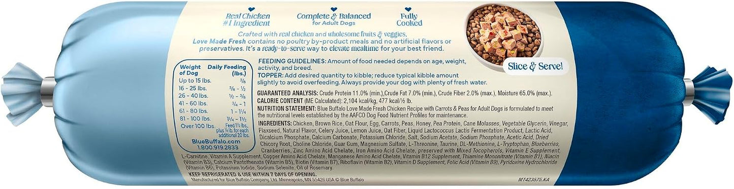 Blue Buffalo Love Made Fresh 1-pound roll packaging details
