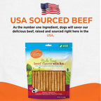 Comparison of Canine Naturals beef stick size