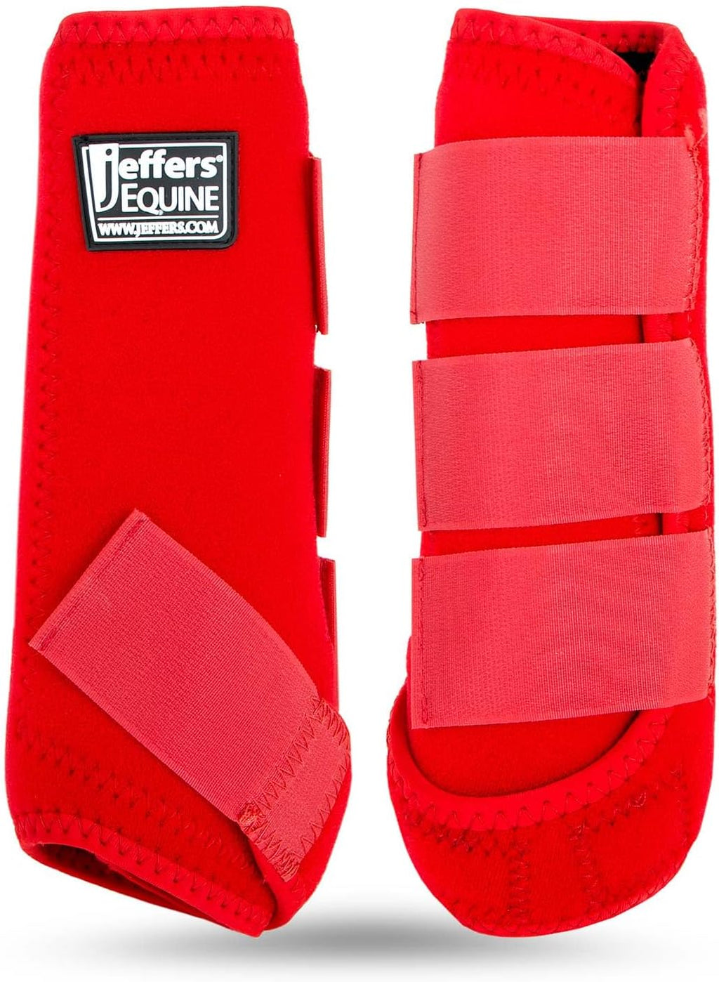 Shock absorbing protective boots for horses during trail rides and training sessions.