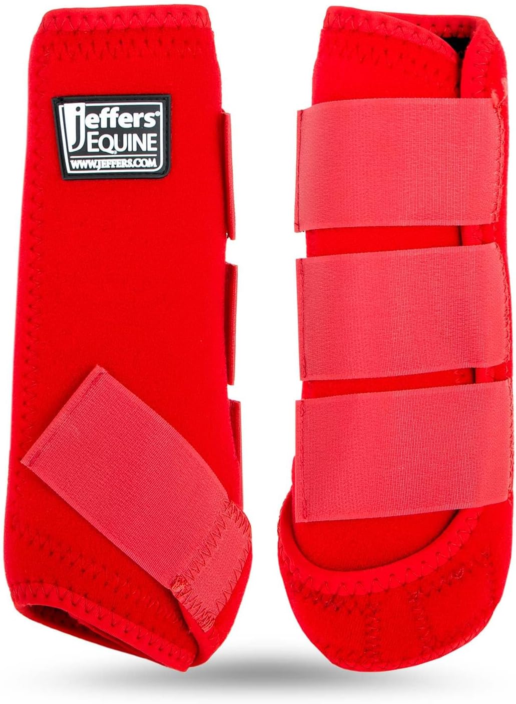Shock absorbing protective boots for horses during trail rides and training sessions.