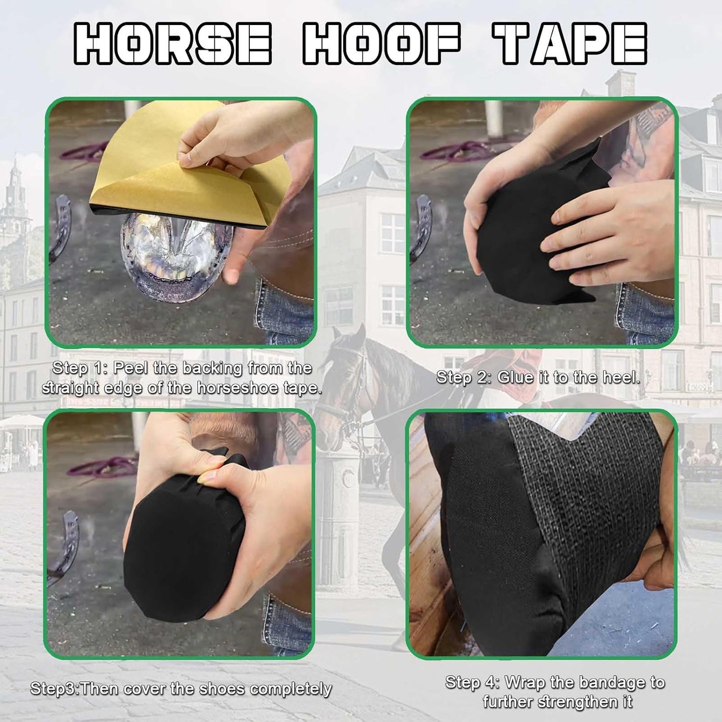 Close up view of the breathable fabric material used in USA imported horse hoof tapes.