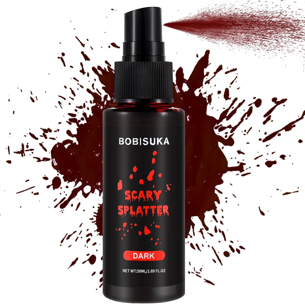 Dista-USA Bobisuka fake blood spray bottle front view packaging design