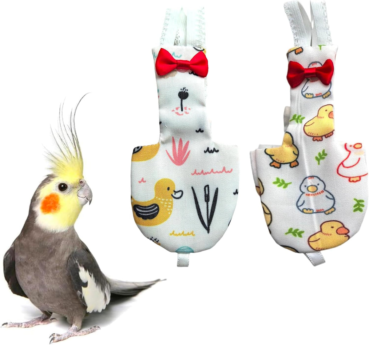UKJENT Bird Diaper Protective Parrot Nappy 2 Pack, Reusable Flight Suit with Waterproof Inner Layer, Washable Cute Urine Wet Suit for Parrots(M) - Image 13