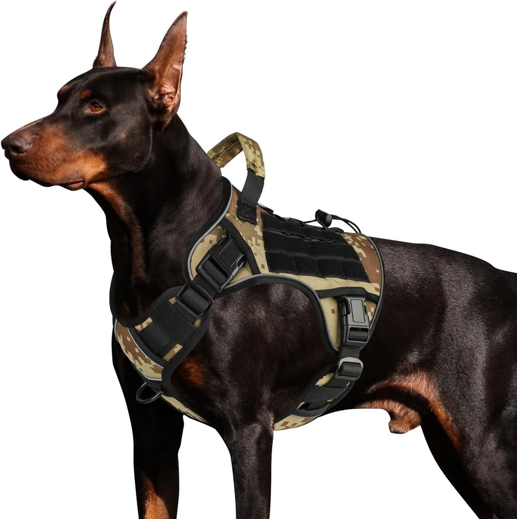 WINGOIN Tactical Dog Harness for Large Dogs, Heavy Duty No Pull Dog Harness with Handle, Adjustable Reflective Military K9 German Shepherd Big Size Dog Vest for Walking, Training, Hunting, Green (L) - Image 15