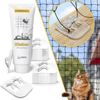 Cat playing safely behind Korerpall durable balcony mesh