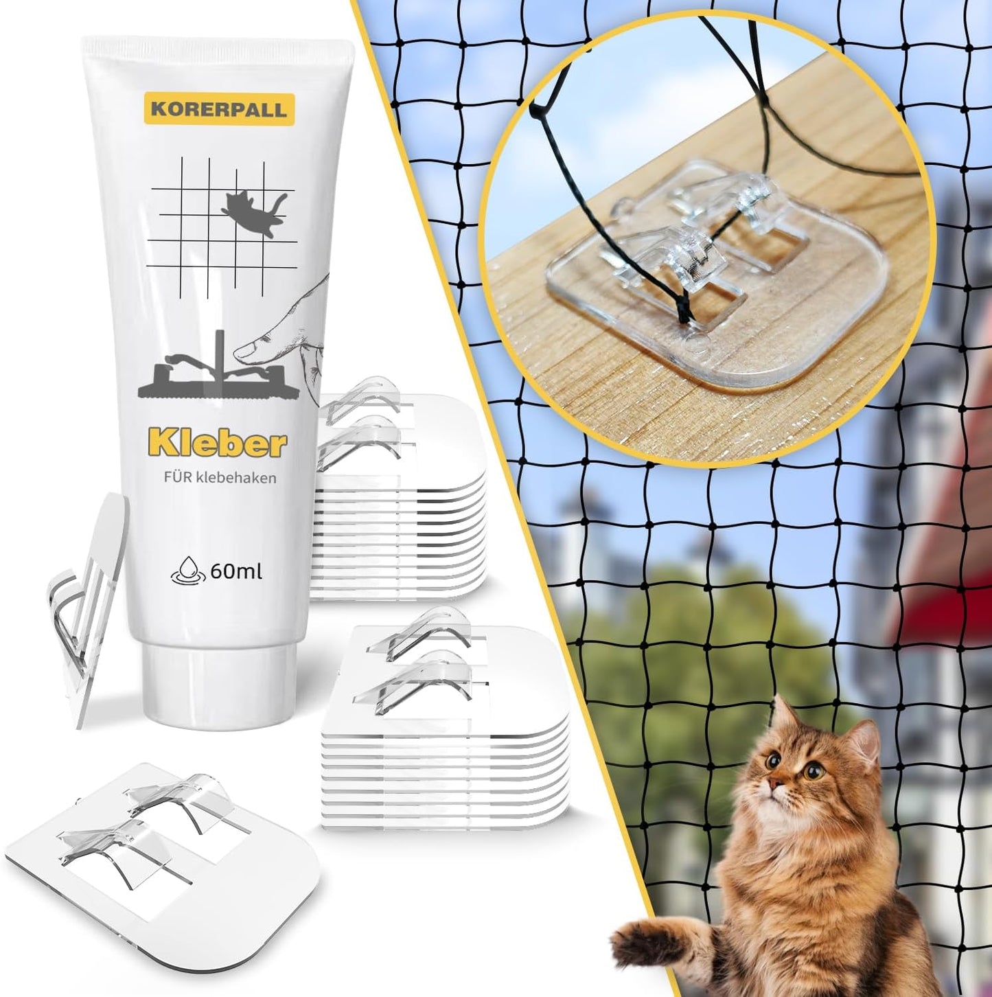 Durable steel core cat netting resisting pet scratching