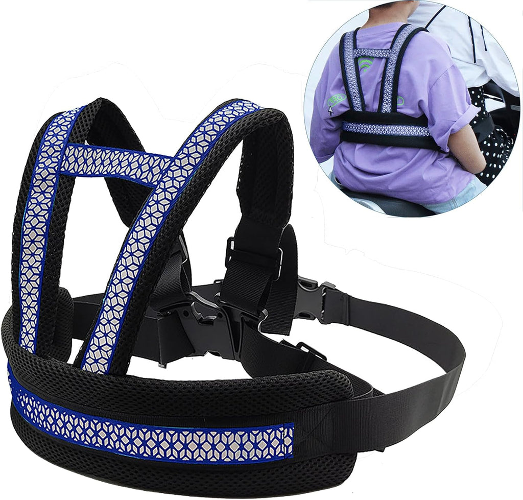Holiberty Child Motorcycle Safety Harness blue front view