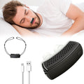 Qiduhuqi Electric Anti Snoring Device charcoal black front view showing silicone inserts.