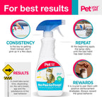 Non-toxic pet training spray near a living room couch boundary