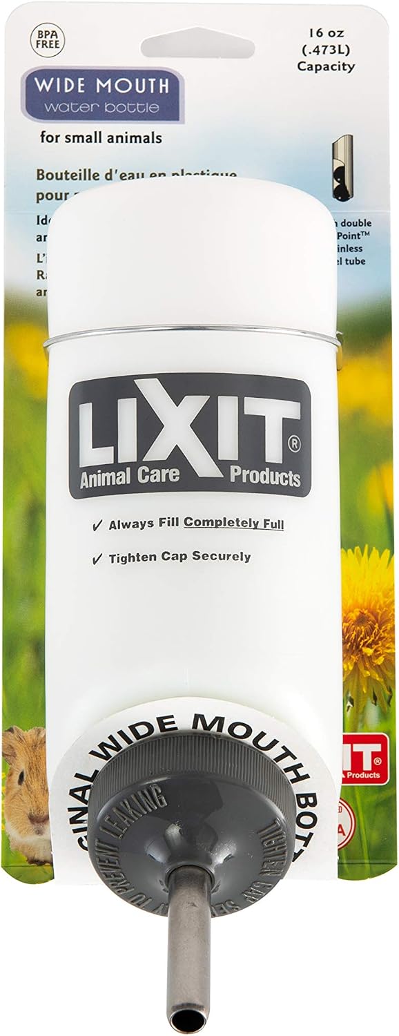 Lixit Pet Wide Mouth Water Bottle (16 oz), translucent, 8802 - Image 1