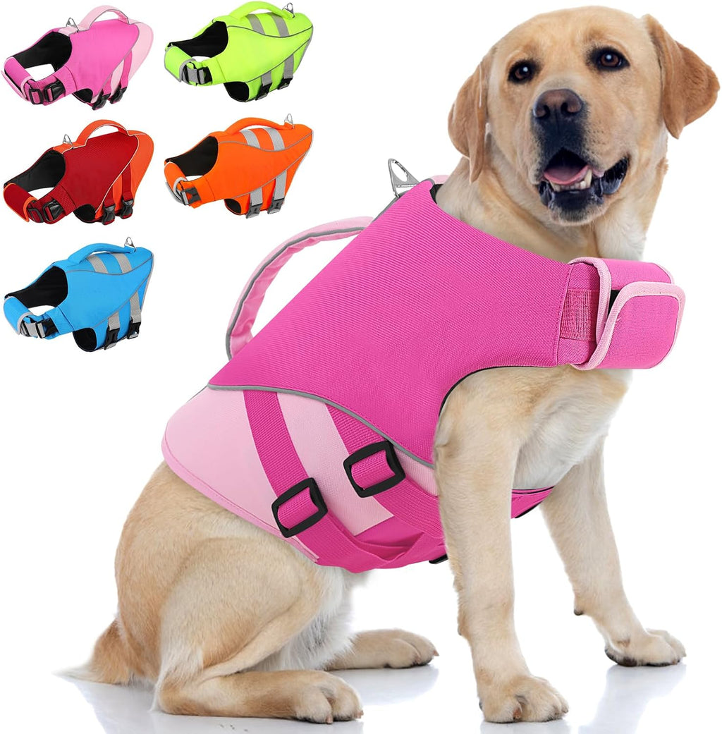 Queenmore adjustable imported pet life jacket showing secure hook and loop closure