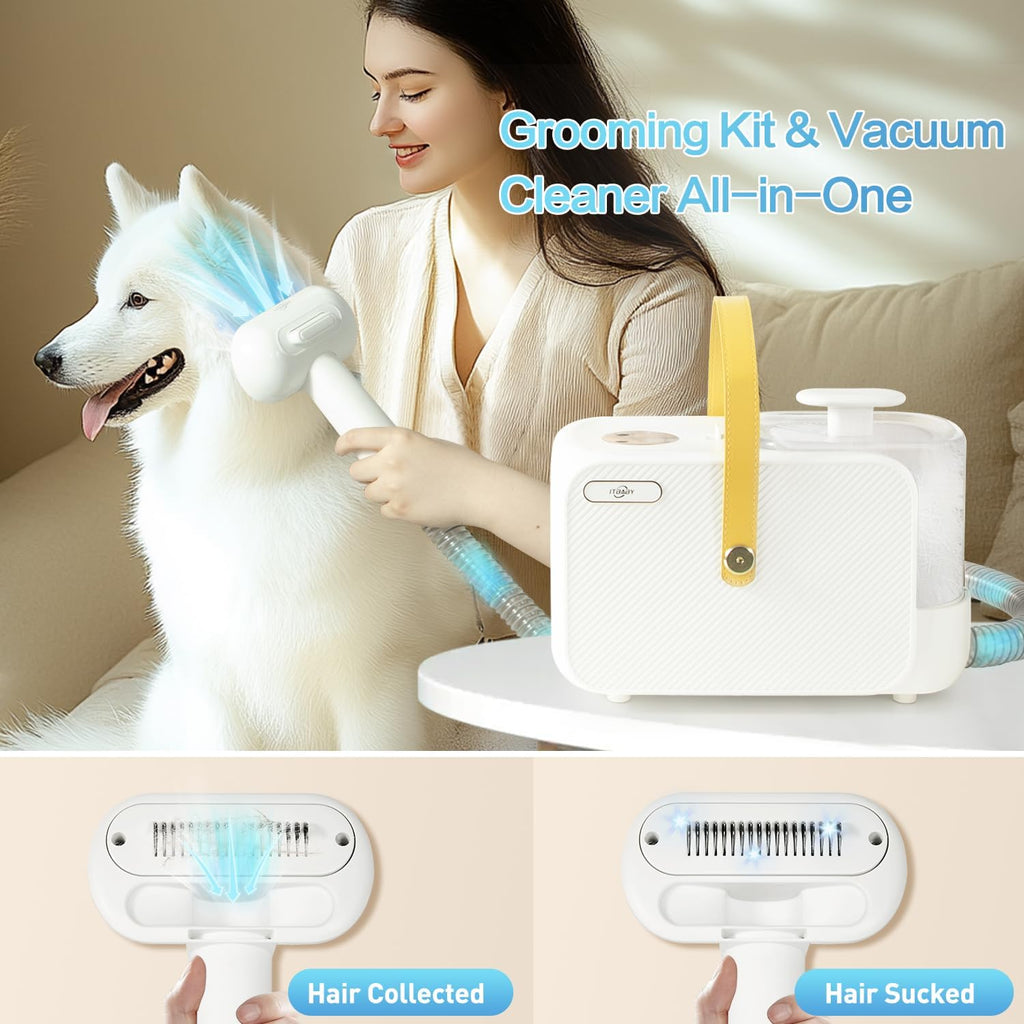 ITBABY five in one pet grooming tools featuring powerful fifteen thousand Pascal suction