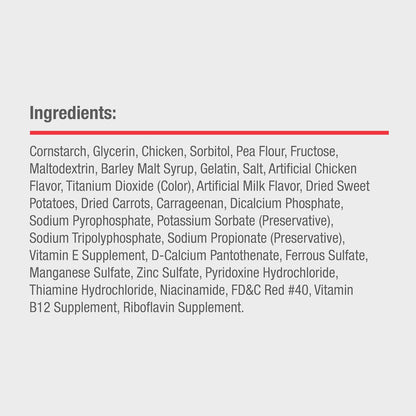Back of DreamBone packaging with nutritional information