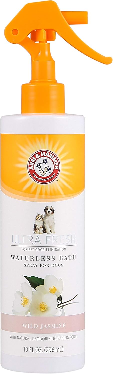 Back label of Arm And Hammer ultra fresh detangling formula showing safe pet ingredients.